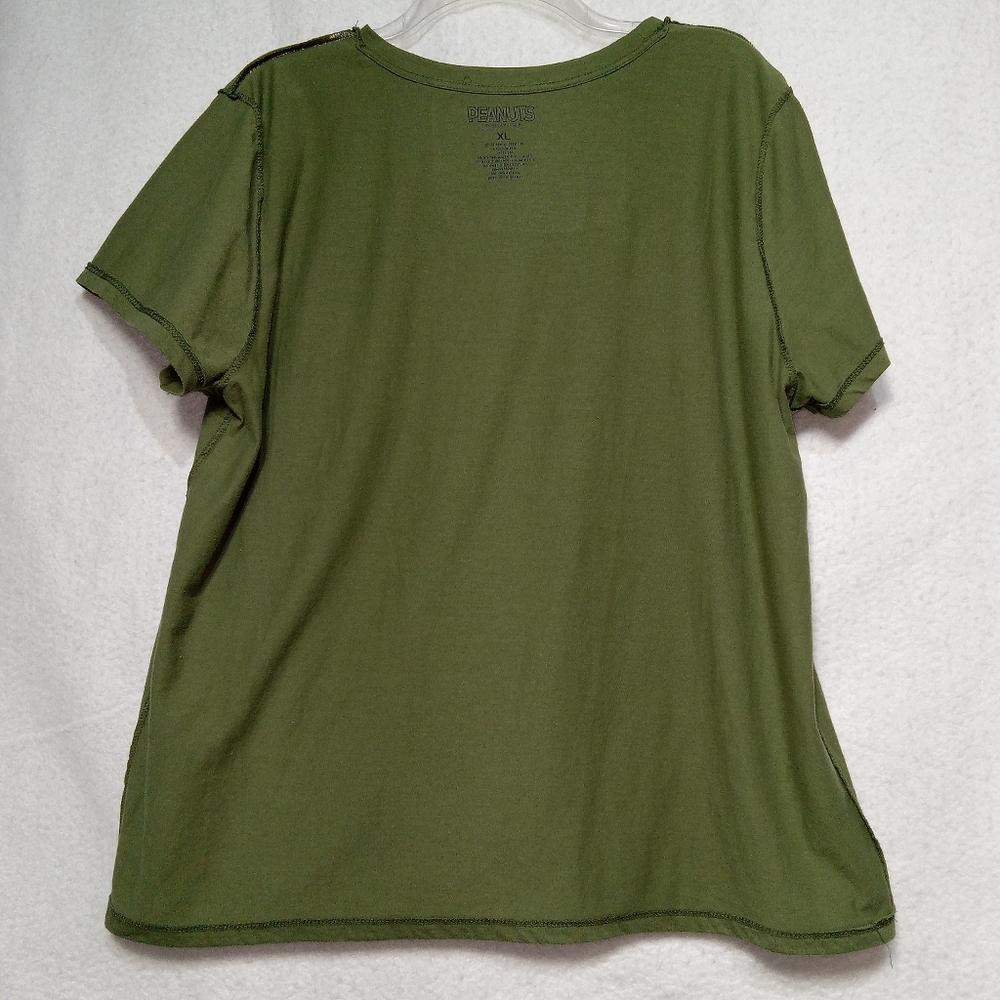 Peanuts Men's Graphic T-Shirt size XL Green - Picture 5 of 6